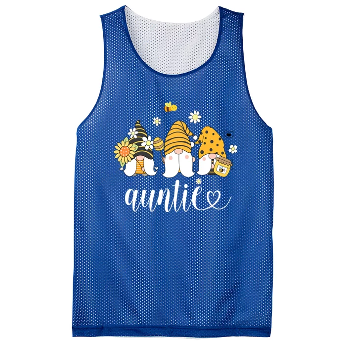 Cute Auntie Gnomes With Bees And Sunflower Country Style Funny Gift Mesh Reversible Basketball Jersey Tank