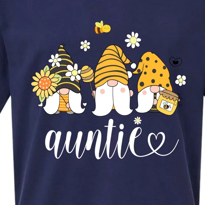 Cute Auntie Gnomes With Bees And Sunflower Country Style Funny Gift Sueded Cloud Jersey T-Shirt