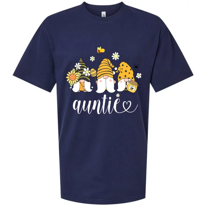 Cute Auntie Gnomes With Bees And Sunflower Country Style Funny Gift Sueded Cloud Jersey T-Shirt