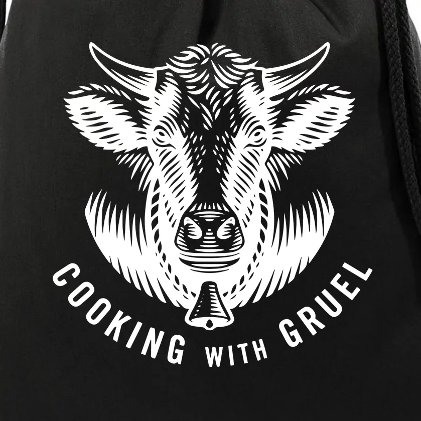 Chef Andrew Gruel Cooking With Gruel Eat More Meat Drawstring Bag