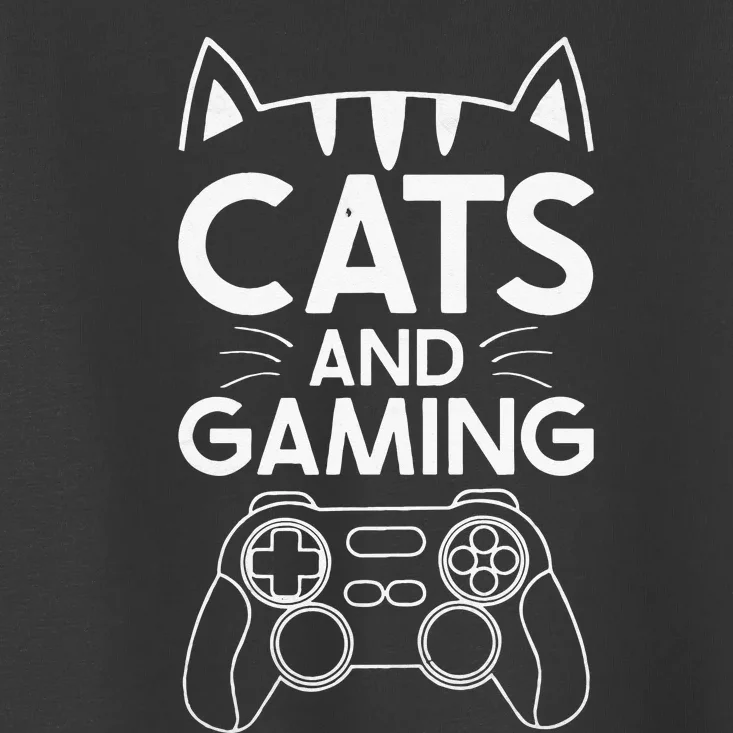 Cats And Gaming Funny Cat Lover Gaming Gift Gamer Toddler T-Shirt