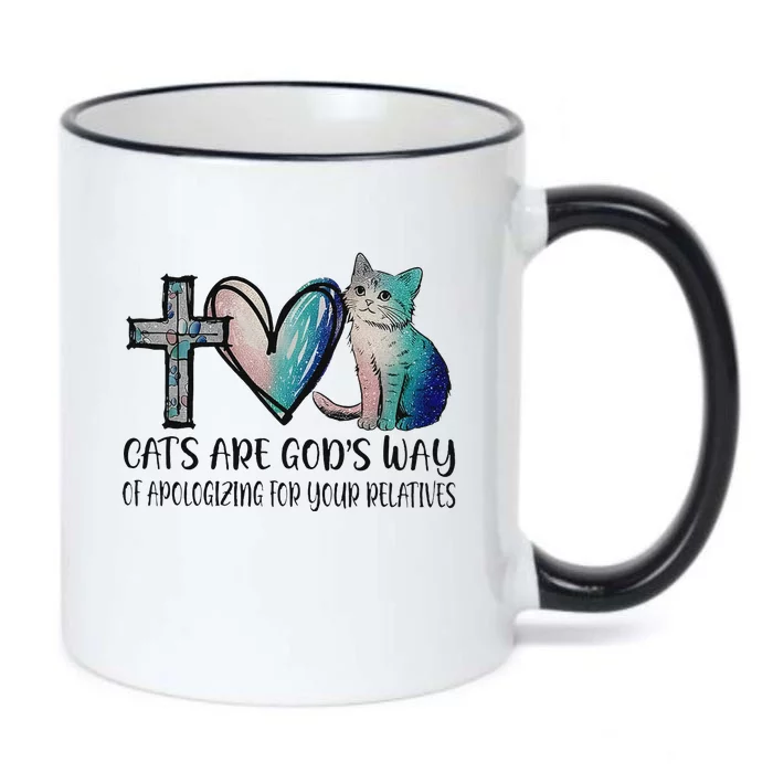 Cats Are GodS Apology Funny Design Black Color Changing Mug