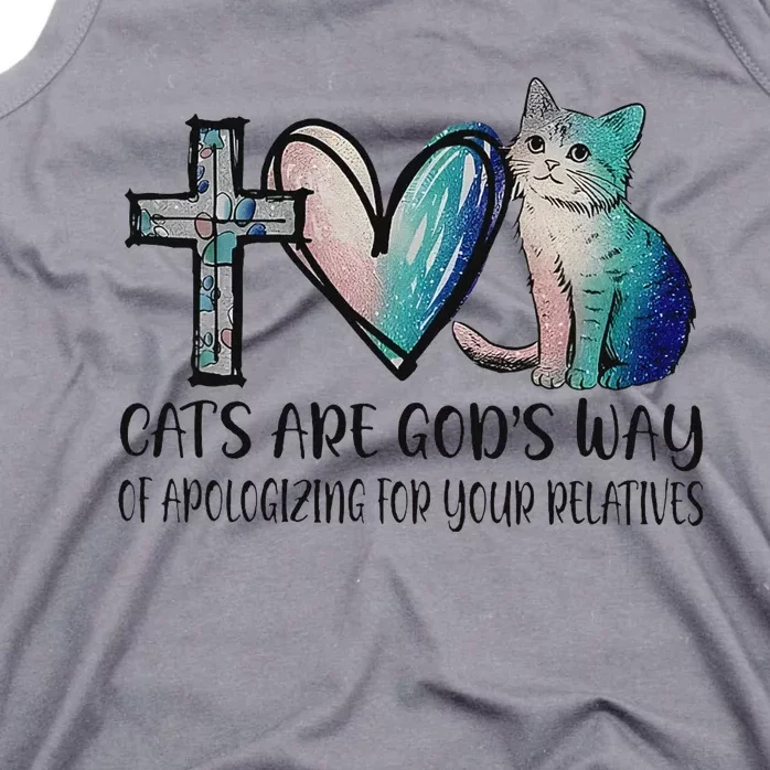 Cats Are GodS Apology Funny Design Tank Top