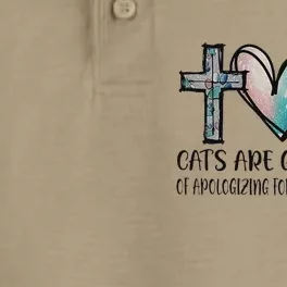 Cats Are GodS Apology Funny Design Dry Zone Grid Performance Polo