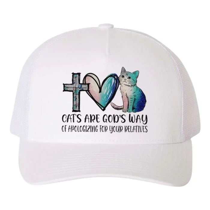 Cats Are GodS Apology Funny Design Yupoong Adult 5-Panel Trucker Hat