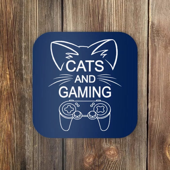 Cats And Gaming Funny Cat Lover Gaming Gift Gamer Gift Coaster