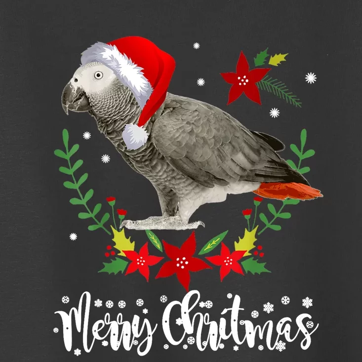 Christmas African Grey Parrot Christmas Toddler T-Shirt