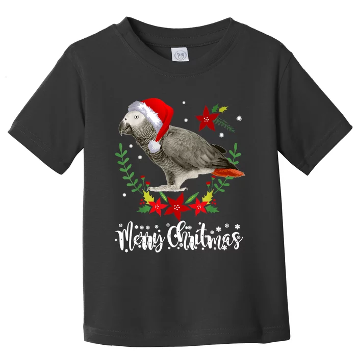 Christmas African Grey Parrot Christmas Toddler T-Shirt