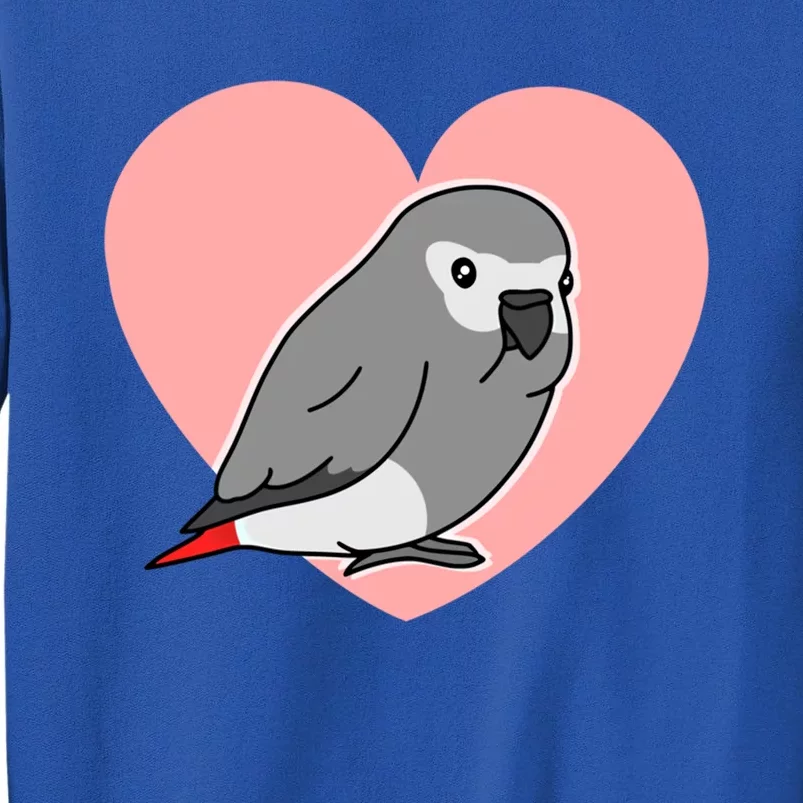 Chubby African Grey Love Heart Parrot Pastel Kawaii Birb Gift Sweatshirt