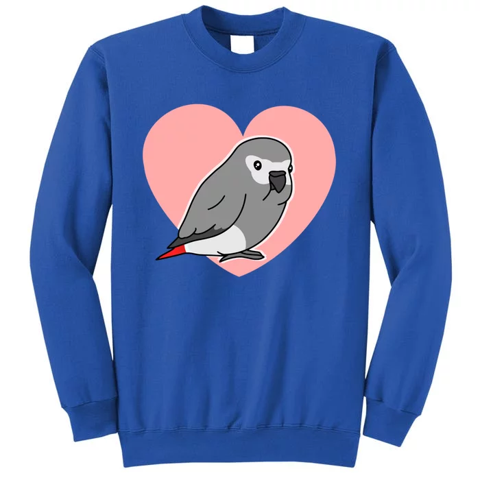 Chubby African Grey Love Heart Parrot Pastel Kawaii Birb Gift Sweatshirt