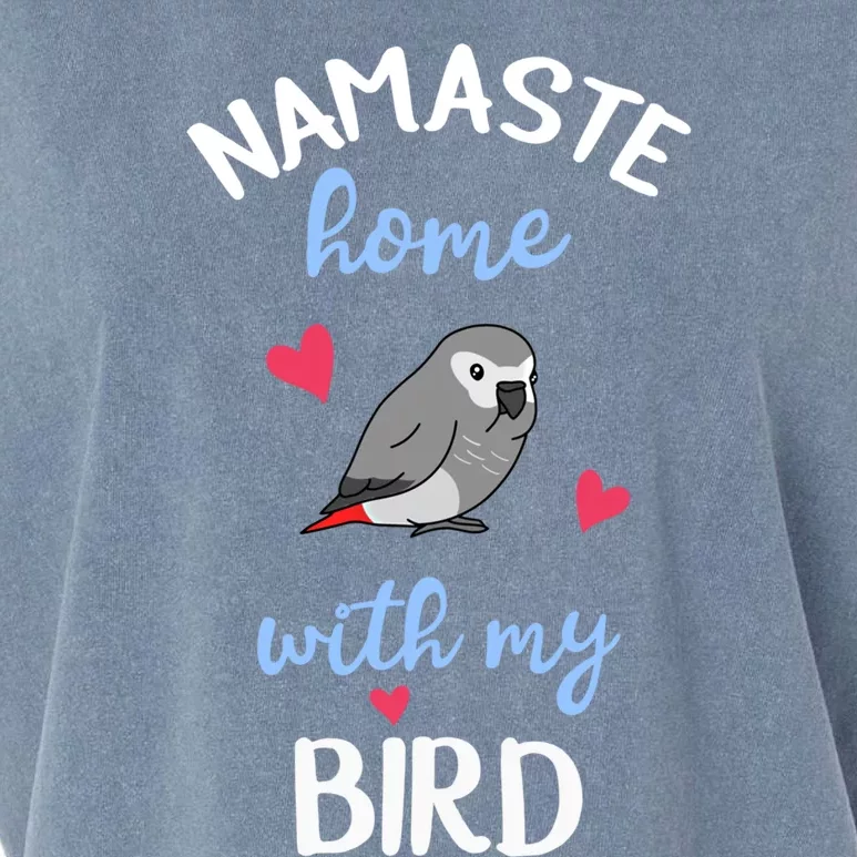 Chubby African Grey Parrot Namaste Home With My Bird Kawaii Funny Gift Garment-Dyed Women's Muscle Tee