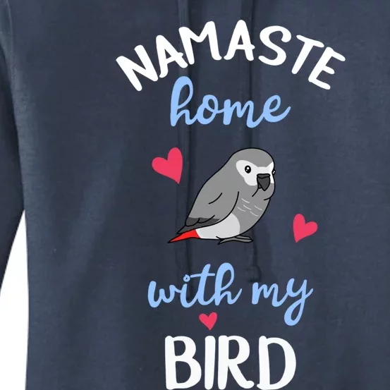 Chubby African Grey Parrot Namaste Home With My Bird Kawaii Funny Gift Women's Pullover Hoodie