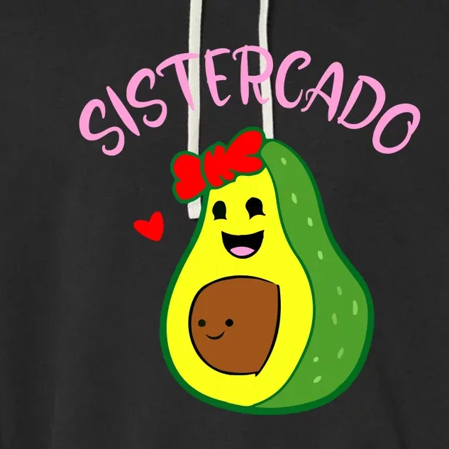 Cute Avocado Girl Face Happy Day Me You Brother Sistercado Garment-Dyed Fleece Hoodie