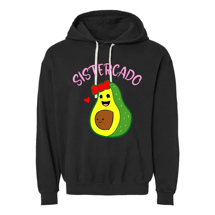 Cute Avocado Girl Face Happy Day Me You Brother Sistercado Garment-Dyed Fleece Hoodie