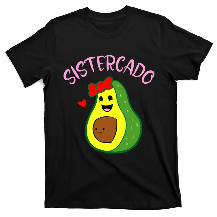 Cute Avocado Girl Face Happy Day Me You Brother Sistercado T-Shirt