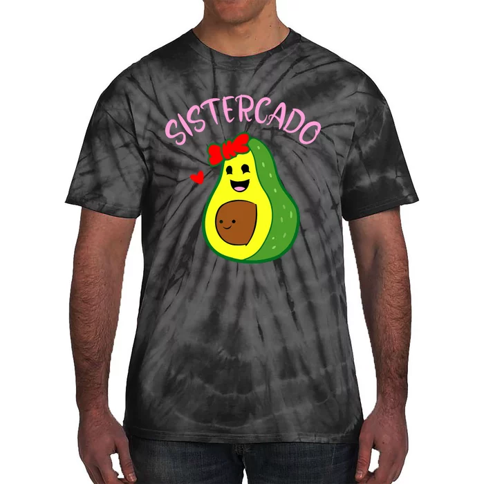 Cute Avocado Girl Face Happy Day Me You Brother Sistercado Tie-Dye T-Shirt