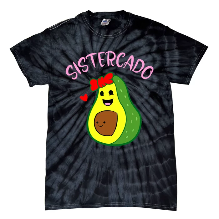 Cute Avocado Girl Face Happy Day Me You Brother Sistercado Tie-Dye T-Shirt