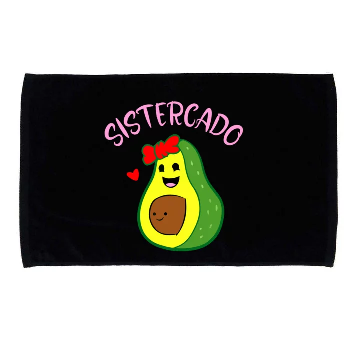 Cute Avocado Girl Face Happy Day Me You Brother Sistercado Microfiber Hand Towel