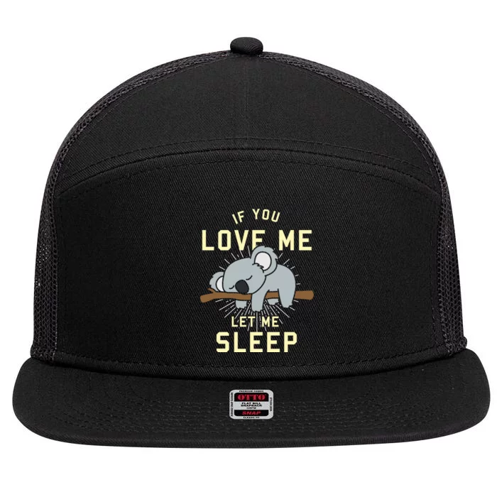 Cute Animal Gift Idea Sleeping Koala 7 Panel Mesh Trucker Snapback Hat