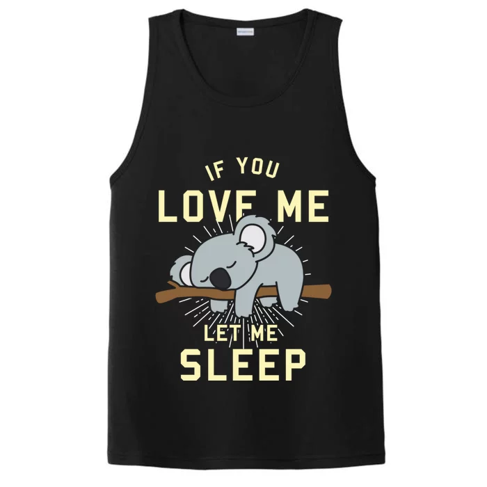 Cute Animal Gift Idea Sleeping Koala Performance Tank