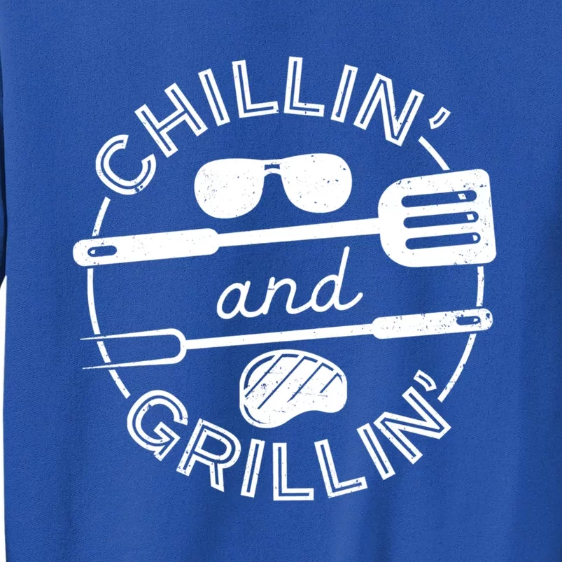 Chillin And Grillin Grill Master Steak Barbecue Bbq Party Gift Tall Sweatshirt