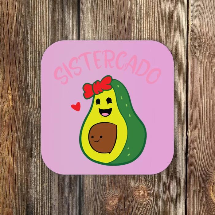 Cute Avocado Girl Face Happy Day Me You Brother Sistercado Coaster