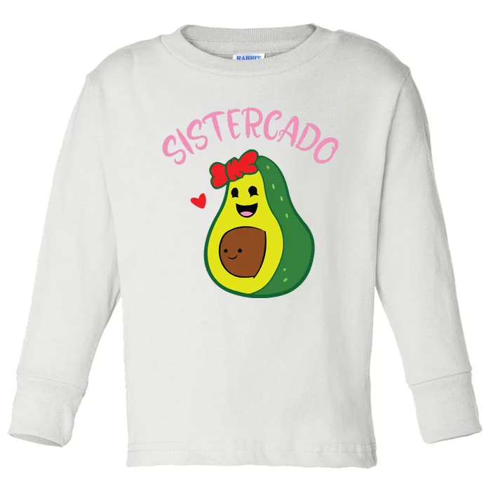 Cute Avocado Girl Face Happy Day Me You Brother Sistercado Toddler Long Sleeve Shirt