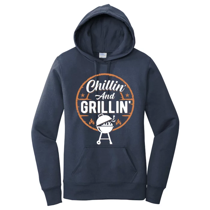 Chillin And Grillin Summer Outdoor Bbq Grilling Dad Fathers Gift Women's Pullover Hoodie