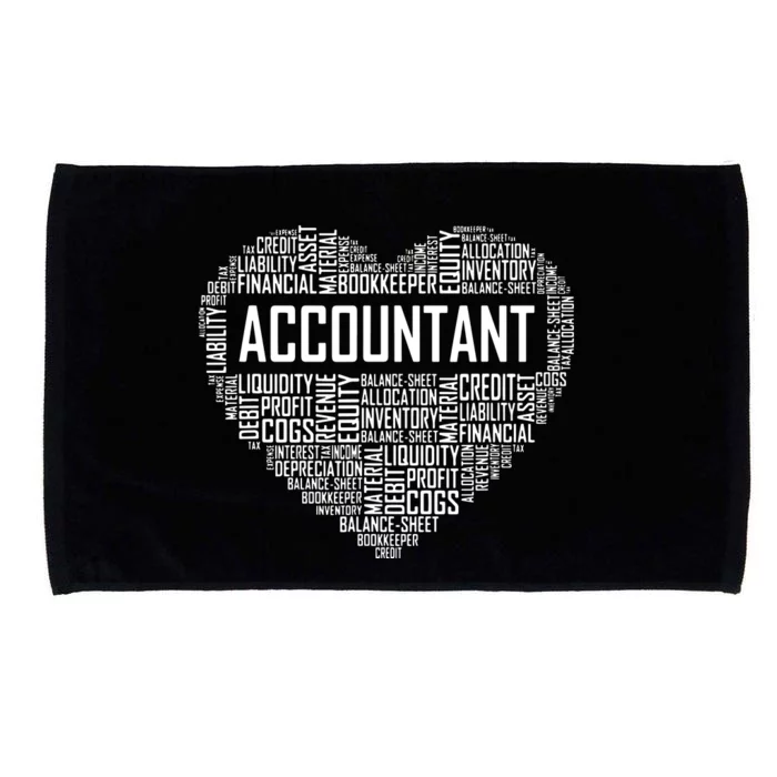 Certified Accountant Gifts Heart Accounting Graduate Gift Microfiber Hand Towel