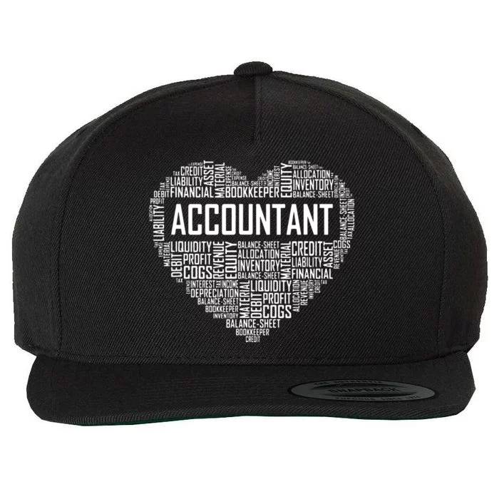 Certified Accountant Gifts Heart Accounting Graduate Gift Wool Snapback Cap