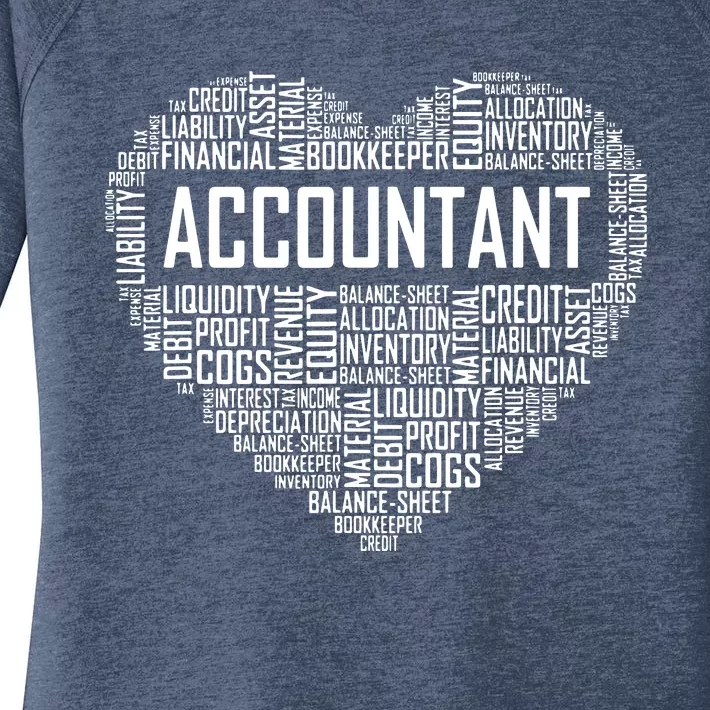 Certified Accountant Gifts Heart Accounting Graduate Gift Women's Perfect Tri Tunic Long Sleeve Shirt