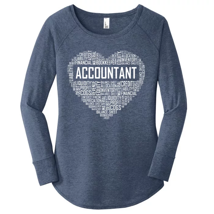 Certified Accountant Gifts Heart Accounting Graduate Gift Women's Perfect Tri Tunic Long Sleeve Shirt