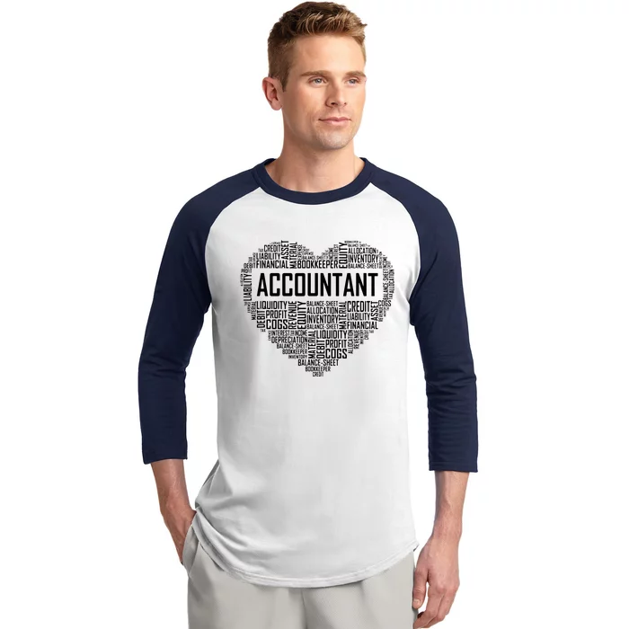 Certified Accountant Gifts Heart Accounting Graduate Gift Baseball Sleeve Shirt