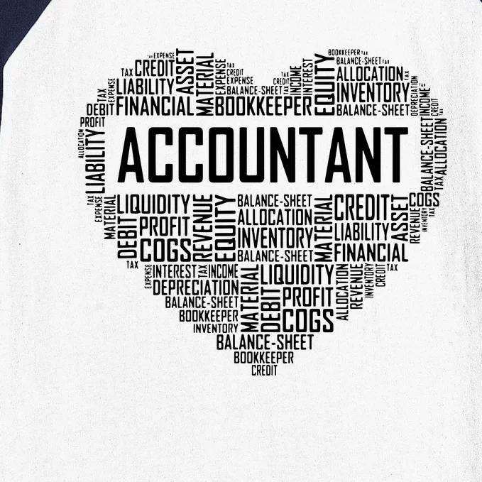 Certified Accountant Gifts Heart Accounting Graduate Gift Baseball Sleeve Shirt