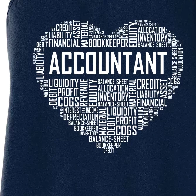 Certified Accountant Gifts Heart Accounting Graduate Gift Women's Racerback Tank