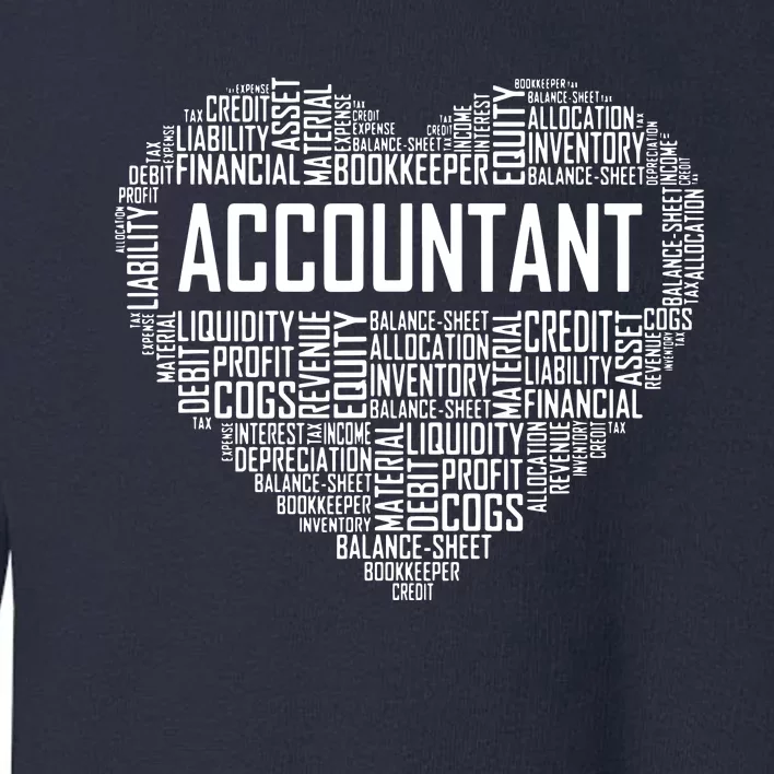 Certified Accountant Gifts Heart Accounting Graduate Gift Toddler Sweatshirt