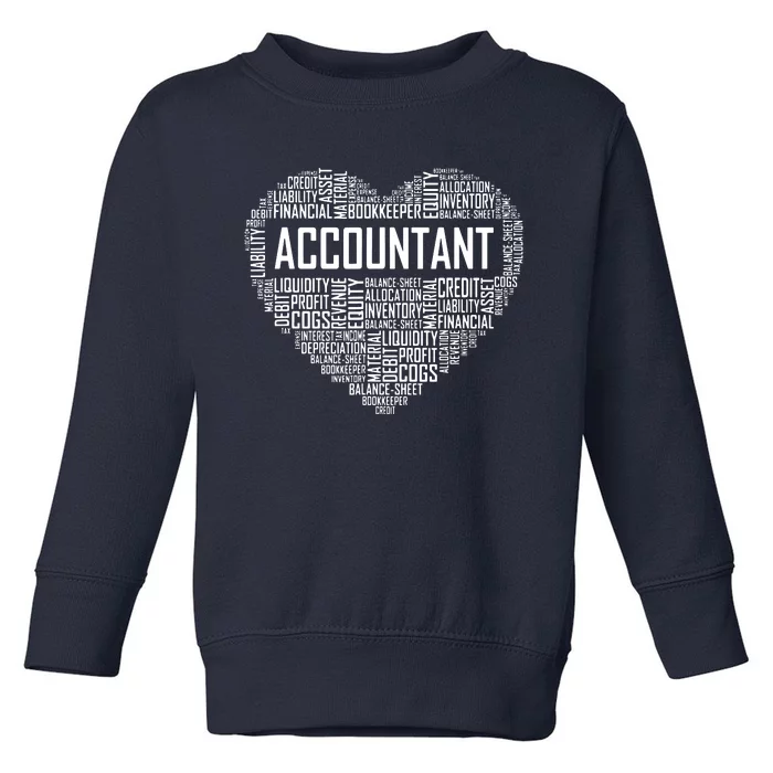 Certified Accountant Gifts Heart Accounting Graduate Gift Toddler Sweatshirt