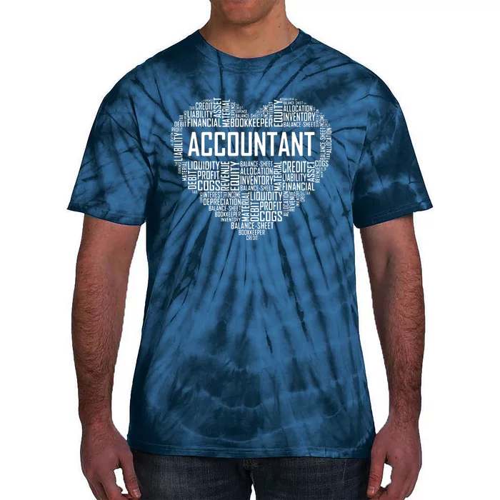 Certified Accountant Gifts Heart Accounting Graduate Gift Tie-Dye T-Shirt