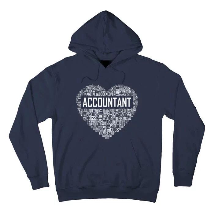 Certified Accountant Gifts Heart Accounting Graduate Gift Tall Hoodie