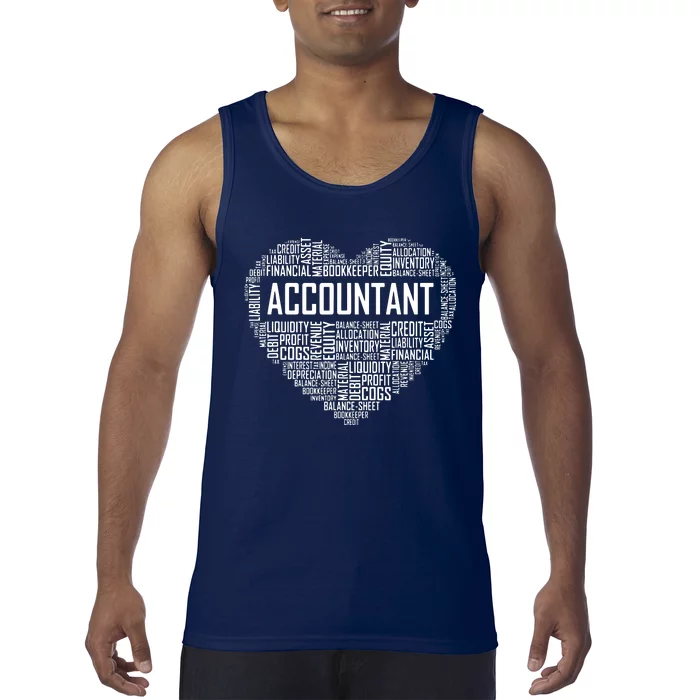 Certified Accountant Gifts Heart Accounting Graduate Gift Tank Top