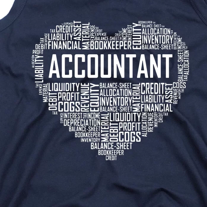 Certified Accountant Gifts Heart Accounting Graduate Gift Tank Top