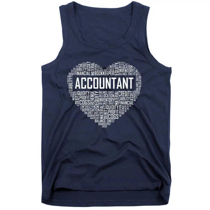 Certified Accountant Gifts Heart Accounting Graduate Gift Tank Top