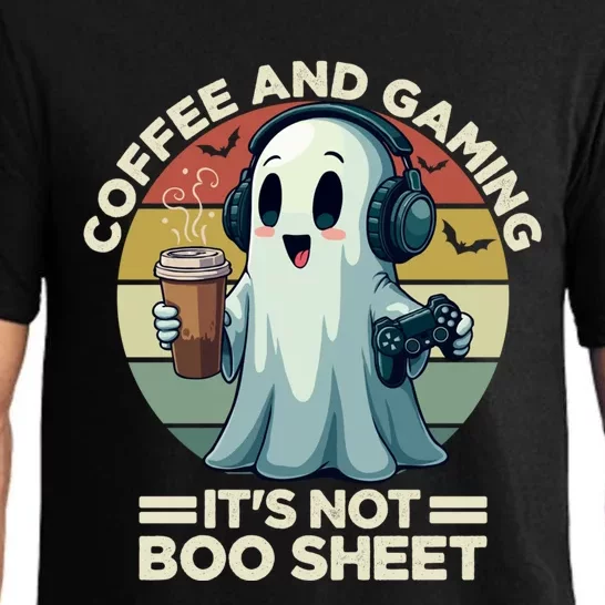 Coffee And Gaming ItS Not Boo Sheet Funny Ghost Halloween Cute Gift Pajama Set