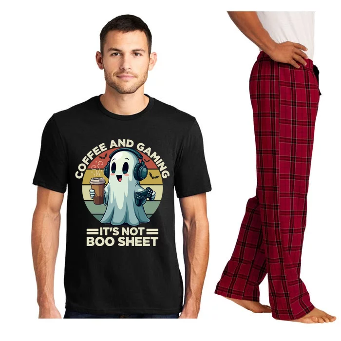 Coffee And Gaming ItS Not Boo Sheet Funny Ghost Halloween Cute Gift Pajama Set