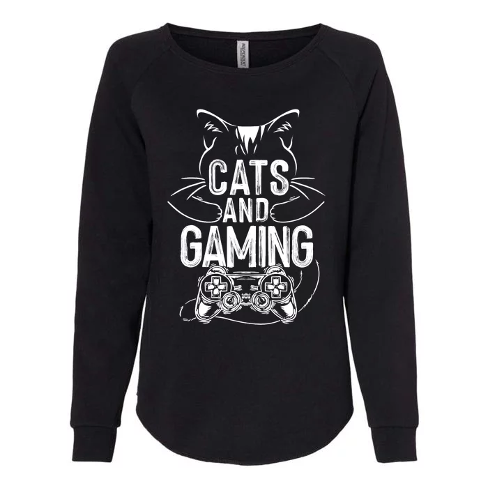 Cats And Gaming Funny For Gamer, Cat Lover, Cat Mom, Cat Dad Womens California Wash Sweatshirt