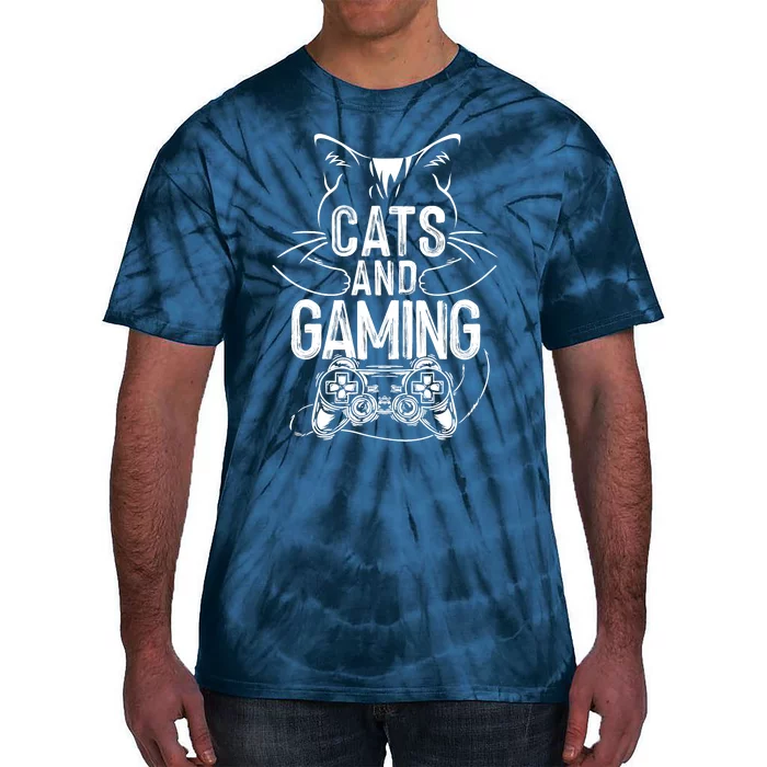 Cats And Gaming Funny For Gamer, Cat Lover, Cat Mom, Cat Dad Tie-Dye T-Shirt