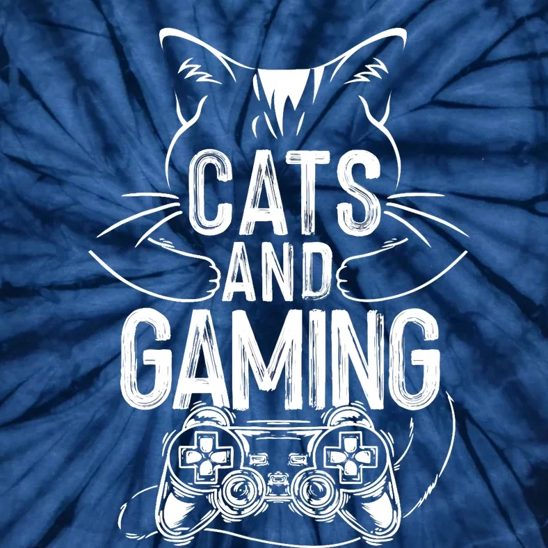 Cats And Gaming Funny For Gamer, Cat Lover, Cat Mom, Cat Dad Tie-Dye T-Shirt