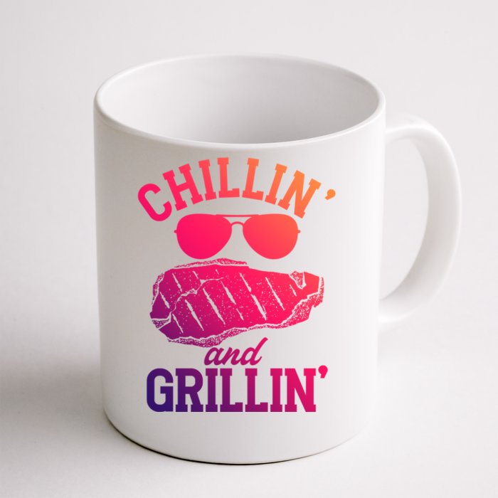 Chillin And Grillin Bbq Barbecue Grill Smoking Funny Gift Front & Back Coffee Mug