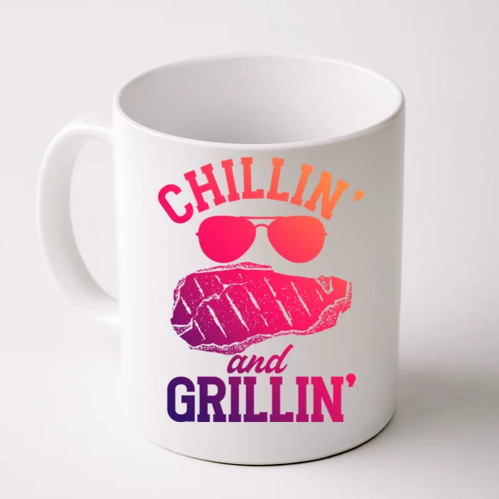 Chillin And Grillin Bbq Barbecue Grill Smoking Funny Gift Front & Back Coffee Mug