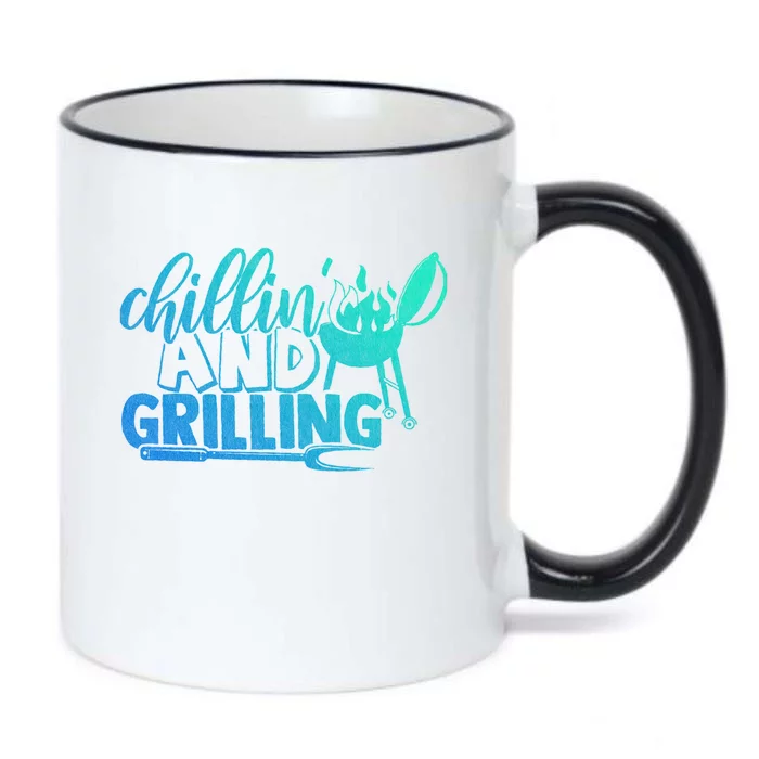 Chilling And Grilling Bbq Grill Master Barbecue Grilling Great Gift Black Color Changing Mug